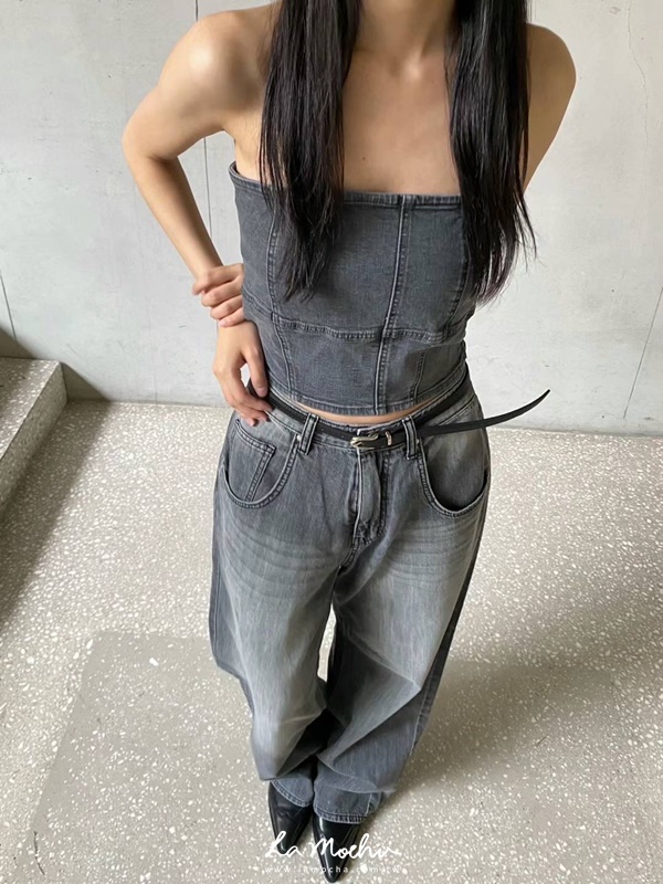 側拉鍊平口車線背心